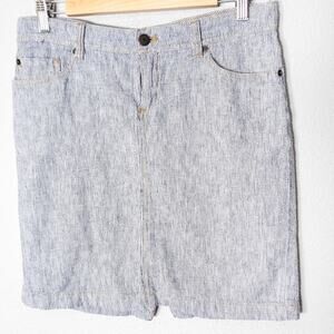 GH Bass & Co Striped Denim Skirt Women's Blue Size 4 Nautical Preppy